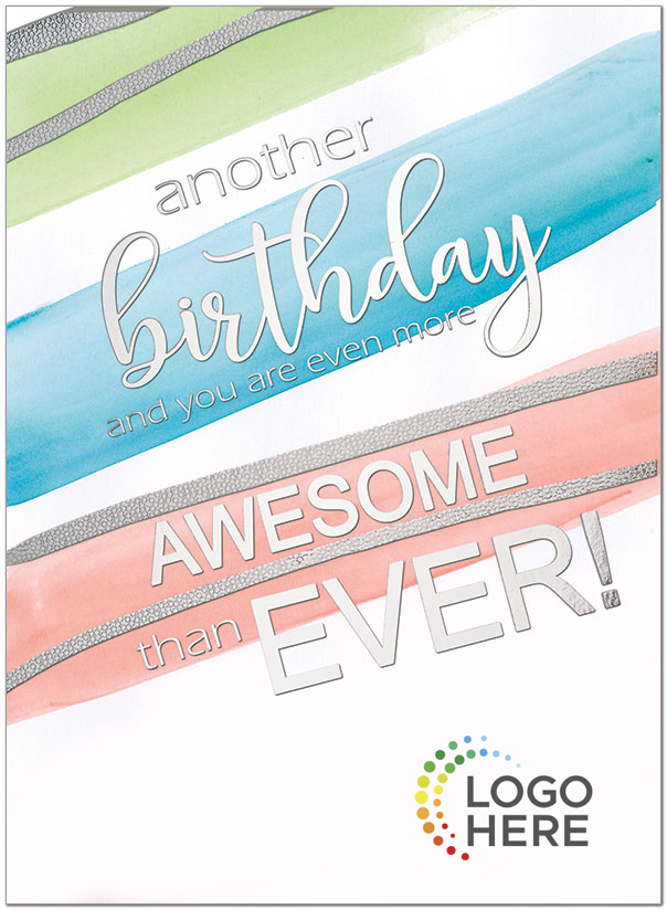 Awesome Birthday Logo Card D1664U-4W
